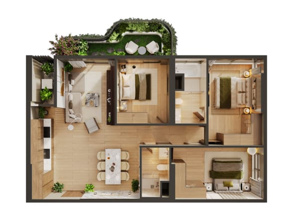 Căn hộ 3PN - Eco Retreat Sky Retreat