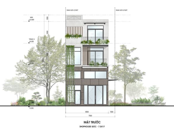 Sky Retreat - Shophouse Góc mặt trước