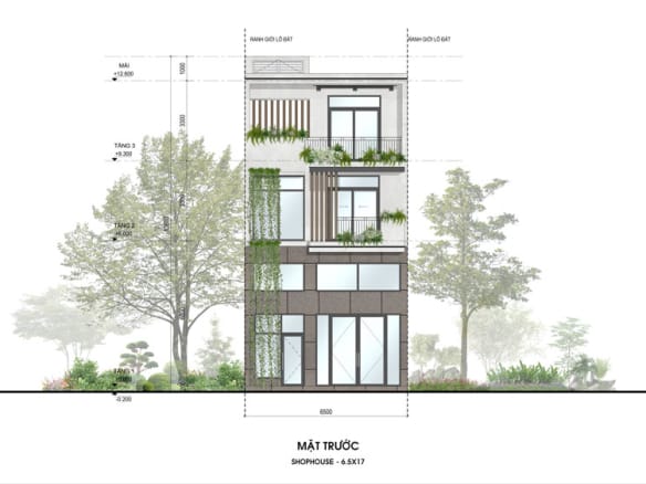 Sky Retreat - Shophouse Điển hình mặt trước