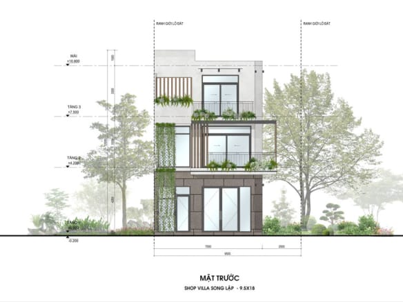 Sky Retreat - Shop Villa Song Lập 1 mặt trước