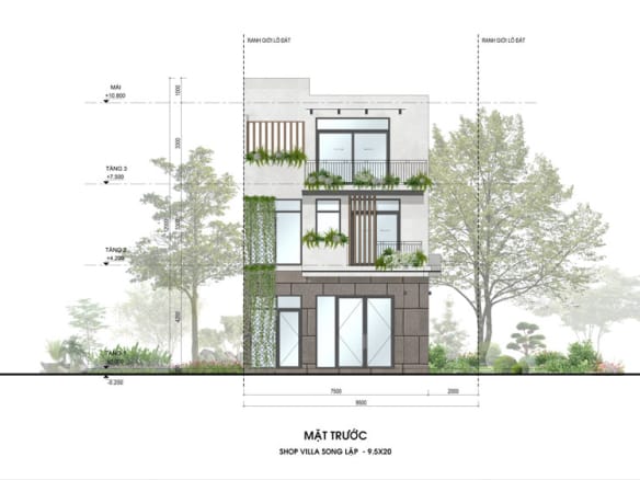 Sky Retreat - Shop Villa Song Lập 2 mặt trước