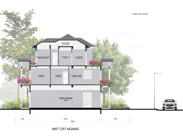 Home Retreat - Shop Villa Đơn Lập 1 mặt cắt ngang