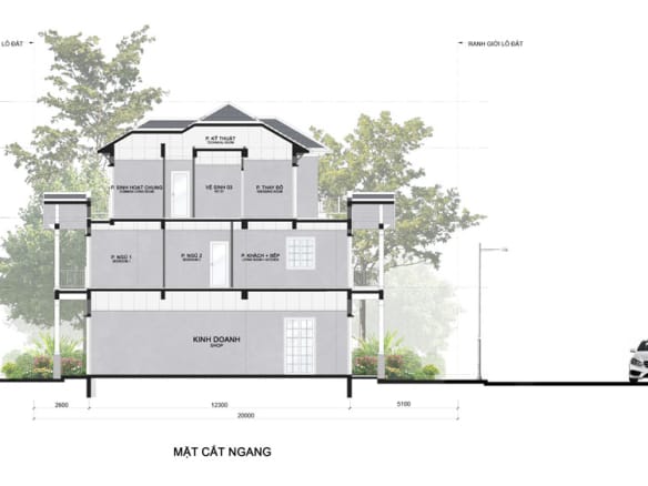 Home Retreat - Shop Villa Đơn Lập 2 mặt cắt ngang