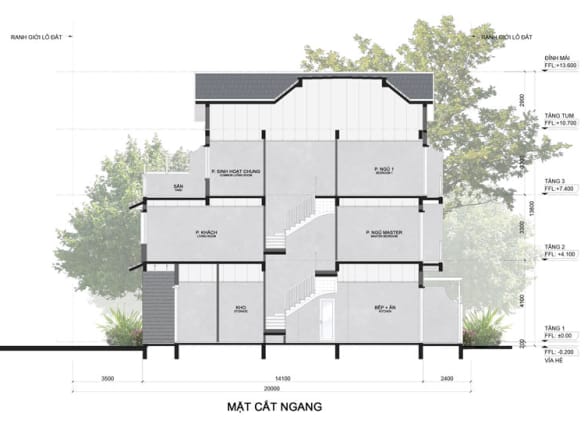 Home Retreat - Town Villa mặt cắt ngang