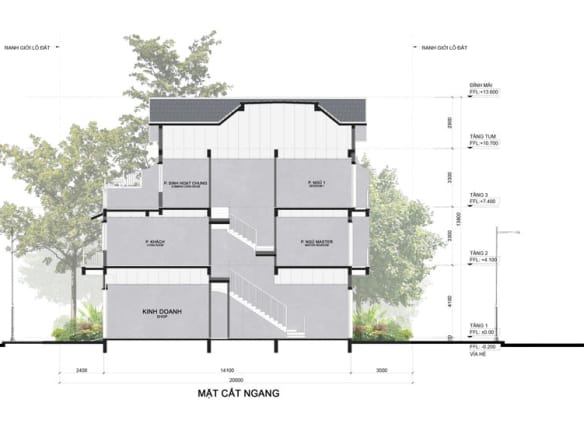 Home Retreat - Town Villa mặt cắt ngang