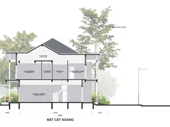 Home Retreat - Villa Song Lập mặt cắt ngang