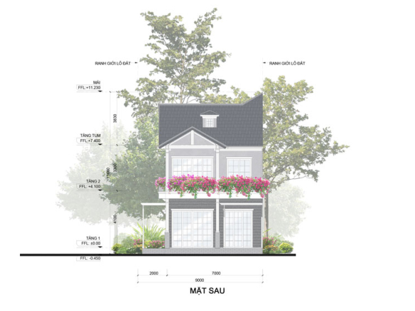 Home Retreat - Villa Song Lập mặt sau