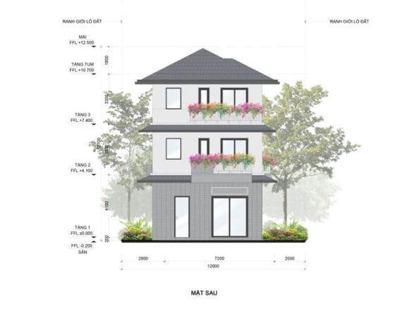 Mùa lễ hội - Rừng mai Shop Villa đơn lập mặt sau