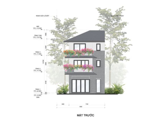 Mùa lễ hội - Rừng mai Shop Villa song lập mặt trước