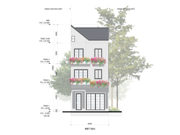 Mùa lễ hội - Rừng mai Townhouse mẫu a mặt bên