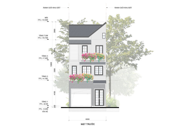 Mùa lễ hội - Rừng mai Townhouse mẫu a mặt trước