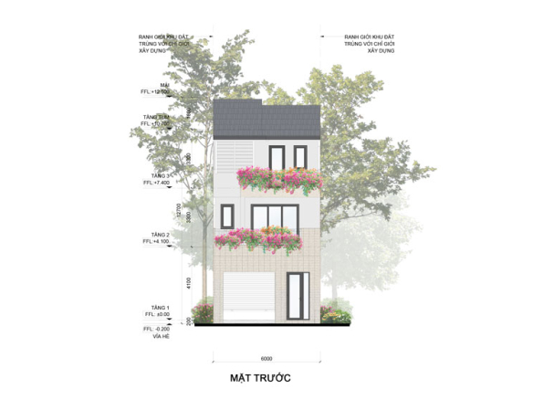 Mùa lễ hội - Rừng mai Townhouse mẫu e mặt trước
