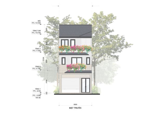 Mùa lễ hội - Rừng mai Townhouse mẫu z mặt trước