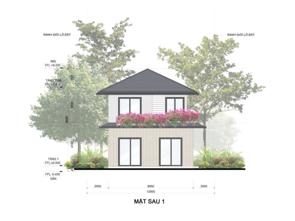 Mùa lễ hội - Rừng mai Villa đơn lập mặt sau