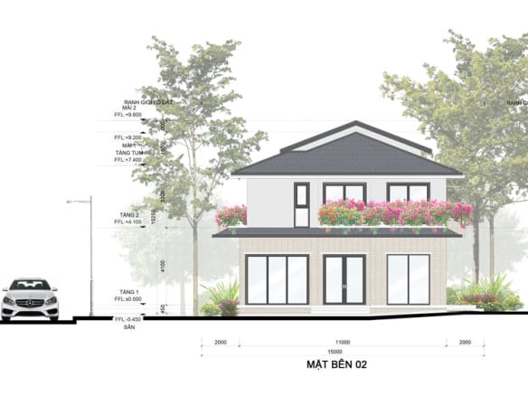 Mùa lễ hội - Rừng mai Villa song lập mặt bên