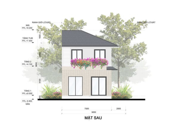 Mùa lễ hội - Rừng mai Villa song lập mặt sau