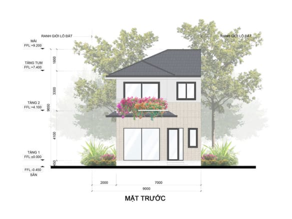 Mùa lễ hội - Rừng mai Villa song lập mặt trước