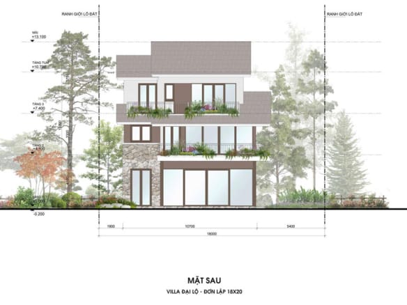 Retreat Forest Villa đại lộ đơn lập mặt sau