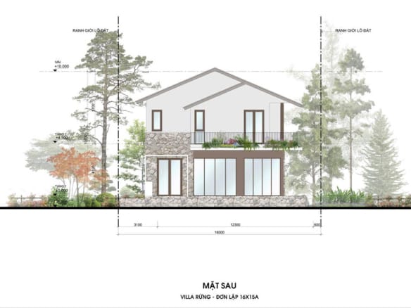 Retreat Forest Villa rừng đơn lập 1 mặt sau