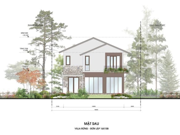 Retreat Forest Villa rừng đơn lập 2 mặt sau