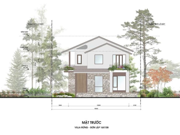 Retreat Forest Villa rừng đơn lập 2 mặt trước