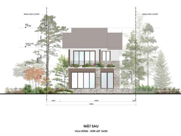 Retreat Forest Villa rừng đơn lập 5 mặt sau