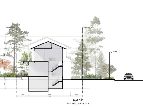 Retreat Forest Villa rừng đơn lập 6 mặt cắt