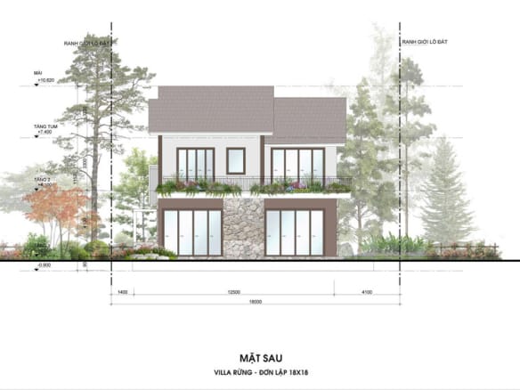 Retreat Forest Villa rừng đơn lập 6 mặt sau