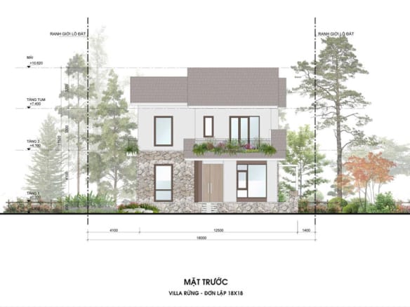 Retreat Forest Villa rừng đơn lập 6 mặt trước