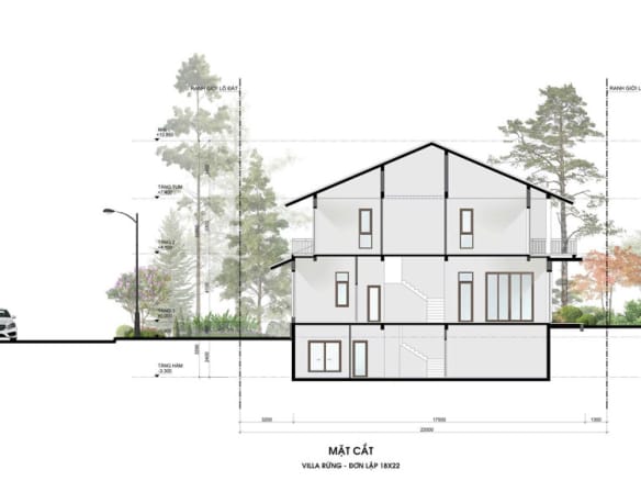 Retreat Forest Villa rừng đơn lập 3 mặt cắt