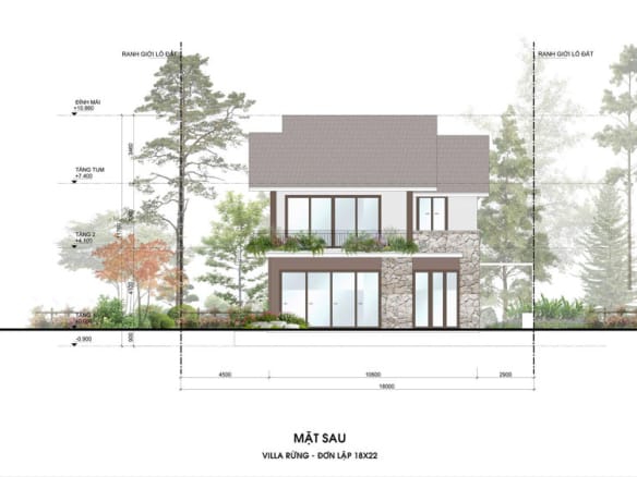 Retreat Forest Villa rừng đơn lập 3 mặt sau