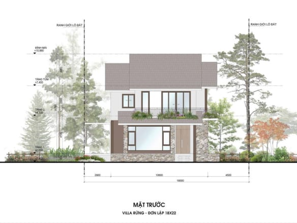 Retreat Forest Villa rừng đơn lập 3 mặt trước