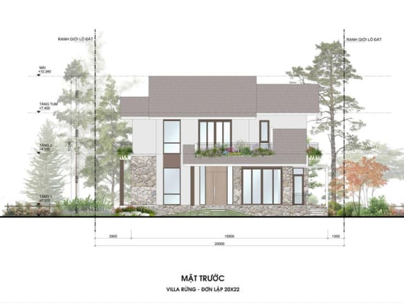 Retreat Forest Villa rừng đơn lập 4 mặt trước