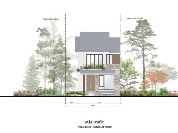 Retreat Forest Villa rừng song lập mặt trước