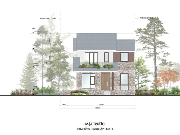 Retreat Forest Villa rừng song lập mặt trước