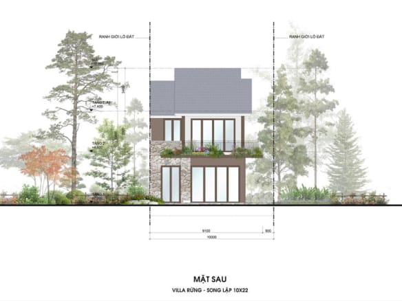 Retreat Forest Villa rừng song lập mặt sau