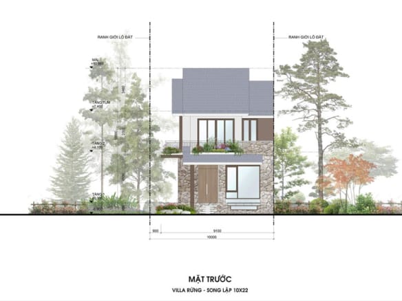 Retreat Forest Villa rừng song lập mặt trước