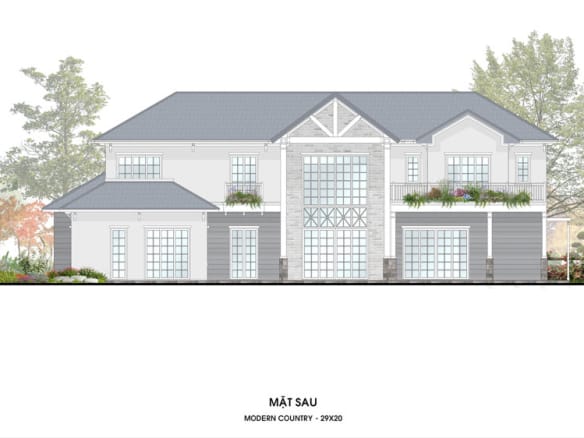 Retreat Island Villa dinh thự M-country mặt sau