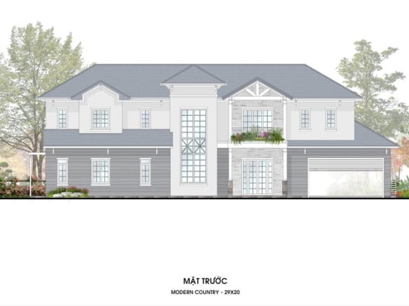 Retreat Island Villa dinh thự M-country mặt trước