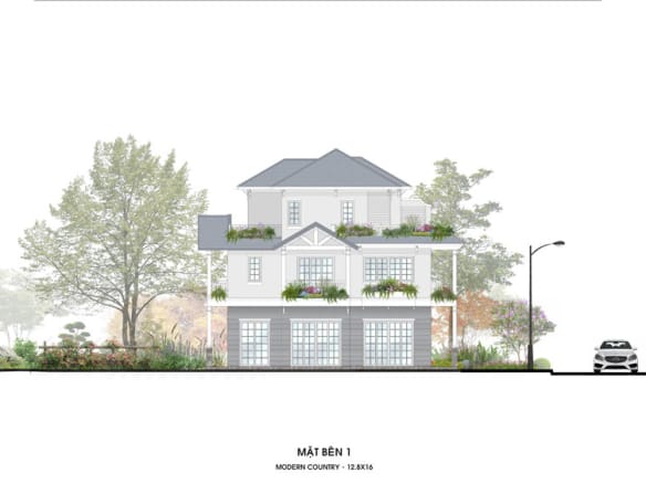 Retreat Island Shop Villa song lập m-country mặt bên