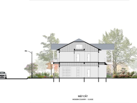 Retreat Island Villa đơn lập m-country-1 mặt cắt