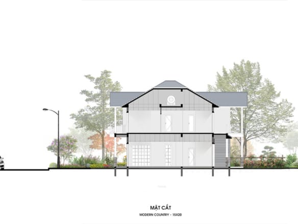 Retreat Island Villa đơn lập m-country-2 mặt cắt