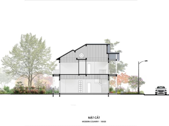 Retreat Island Villa đơn lập m-country-3 mặt cắt