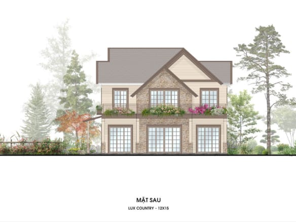 Retreat Island Villa đơn lập rẻ quạt L-country mặt sau