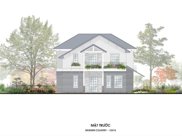 Retreat Island Villa đơn lập rẻ quạt M-country mặt trước