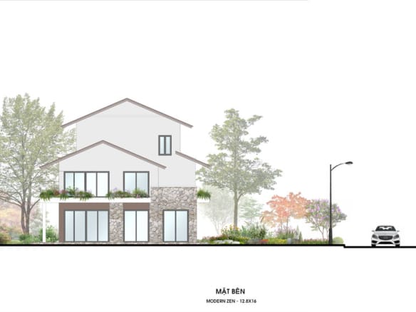 Retreat Island Shop Villa song lập m-zen mặt bên