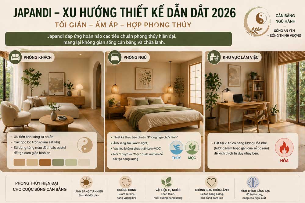 Bố trí không gian theo xu hướng Wellness và Japandi