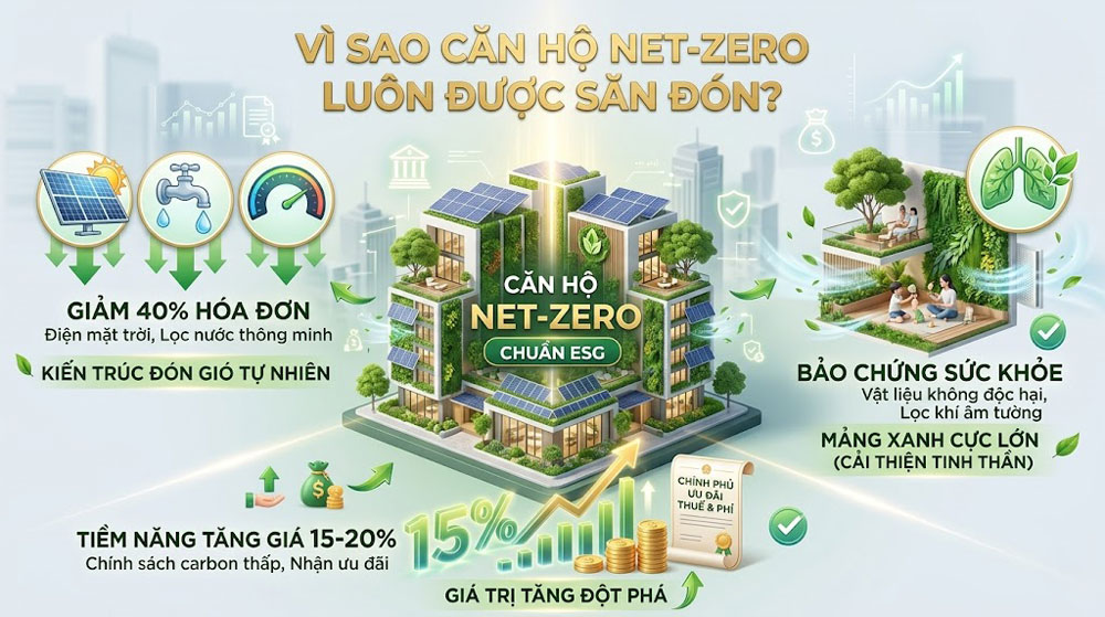 Lý do khiến căn hộ Net-Zero luôn được đông đảo khách hàng săn đón