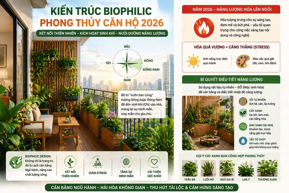 Sự kết hợp giữa phong thủy truyền thống và kiến trúc Biophilic