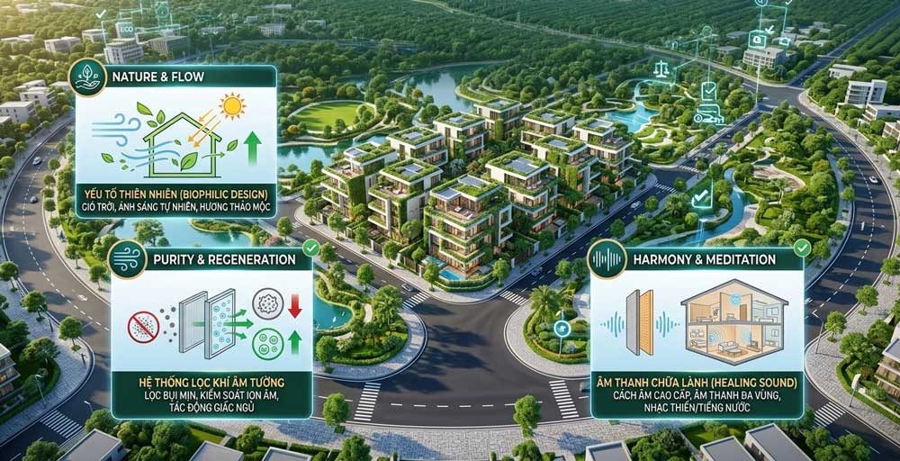 Căn hộ chữa lành (Healing Home): Tiêu chuẩn mới về không gian sống sau kỷ nguyên số 3 Thiết kế Biophilic và dòng chảy tự nhiên
